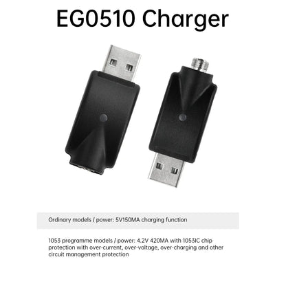 510 Smart USB Charger Adapter – Portable LED Indicator with Overcharge Protection for Battery Rod & Power Bank 4.2V/420mAh