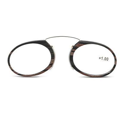 NONOR Magnifying Nose Clip Reading Glasses - Ultralight TR90 No Arm Portable Eyewear with Case +1.0 to +3.0 Lens