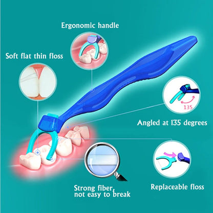Replaceable Super Fiber Dental Floss Sticks – Soft Hygienic Toothpicks for Home Oral Care