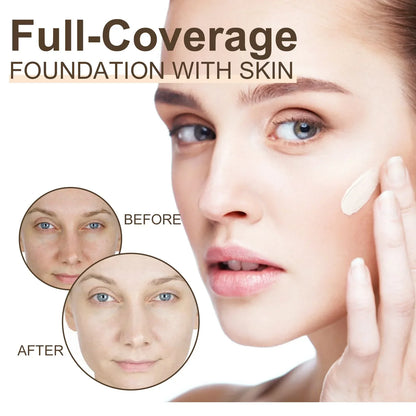 Liquid Concealer Foundation – Full Coverage, Pore-Minimizing, Dark Spot Correcting Waterproof Makeup with Oil Control