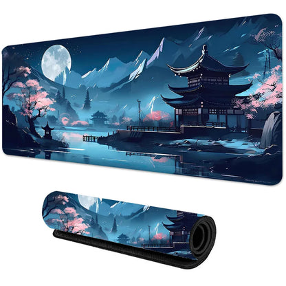 Sakura Scenery Large Anti-Slip Rubber Gaming Mouse Pad – Durable Thick Seam Edge Desk Mat for Office & Gaming