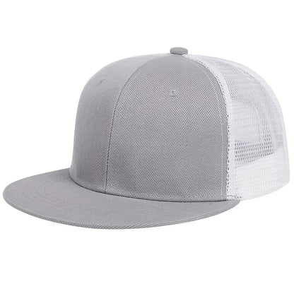 Fashion Mesh Baseball Cap – Camouflage Solid Color Snapback Trucker Hat for Outdoor Sports