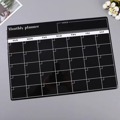 Magnetic Monthly & Weekly Planner — Dry Erase Whiteboard for Fridge, Blackboard, Message Board & Menu Organizer