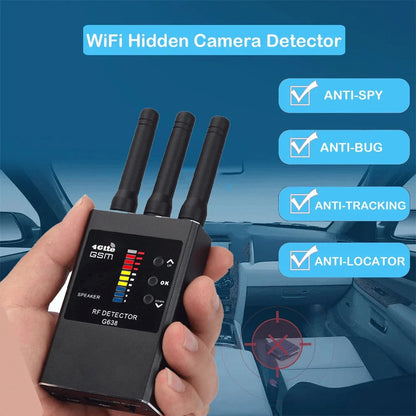 G638 Anti-Spy Wireless RF Signal Detector — GSM, GPS Tracker & Hidden Camera Finder, Professional Military Version