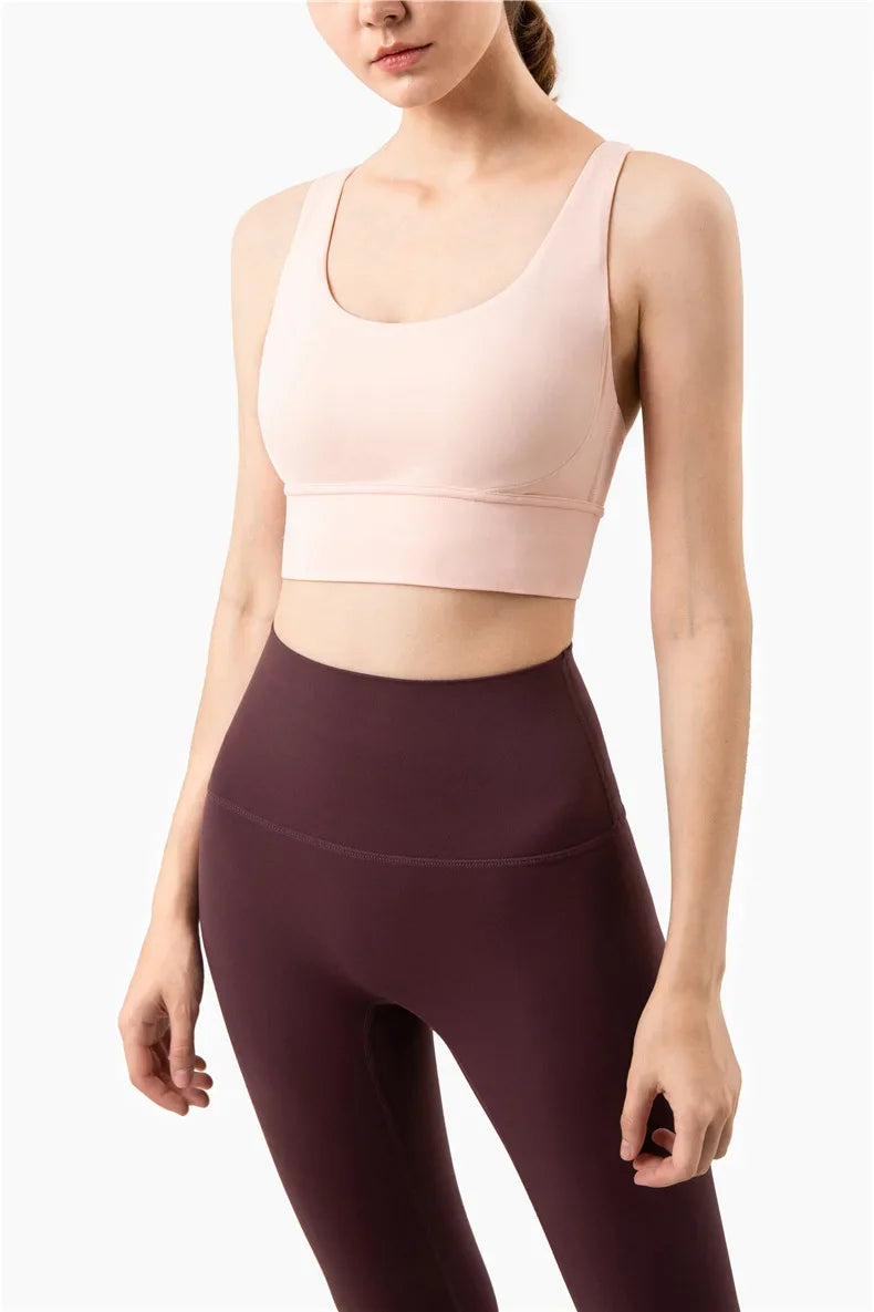 Women’s Summer Crossback Sports Bra — Breathable Fitness & Yoga Tank Top | Gym Crop Top