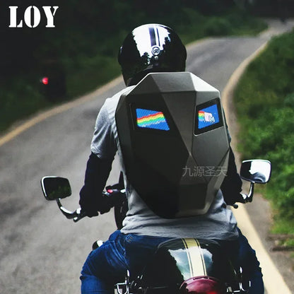 LED Locomotive Laptop Backpack — Business Travel & Outdoor Cycling Backpack with Display Screen, Unisex