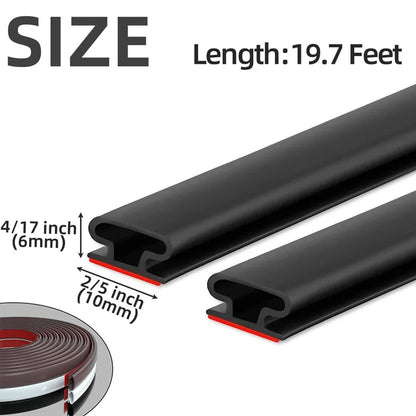 Window Weather Sealing Strip - 6M Self-Adhesive Dustproof Soundproof Door & Window Insulation Tape 10×6mm