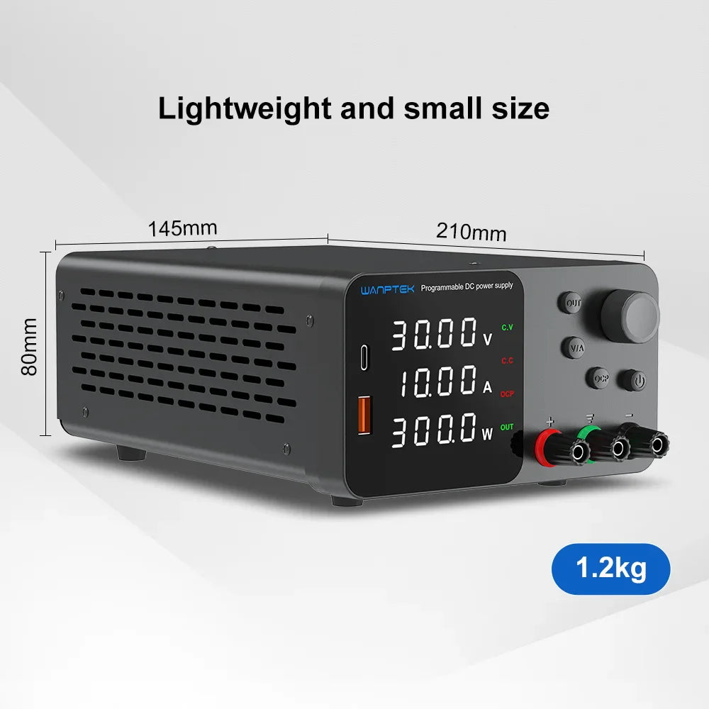 Lab Bench Switching Power Supply – Adjustable 30V 10A, 60V 5A, 120V Digital Voltage Stabilizer for Laboratory