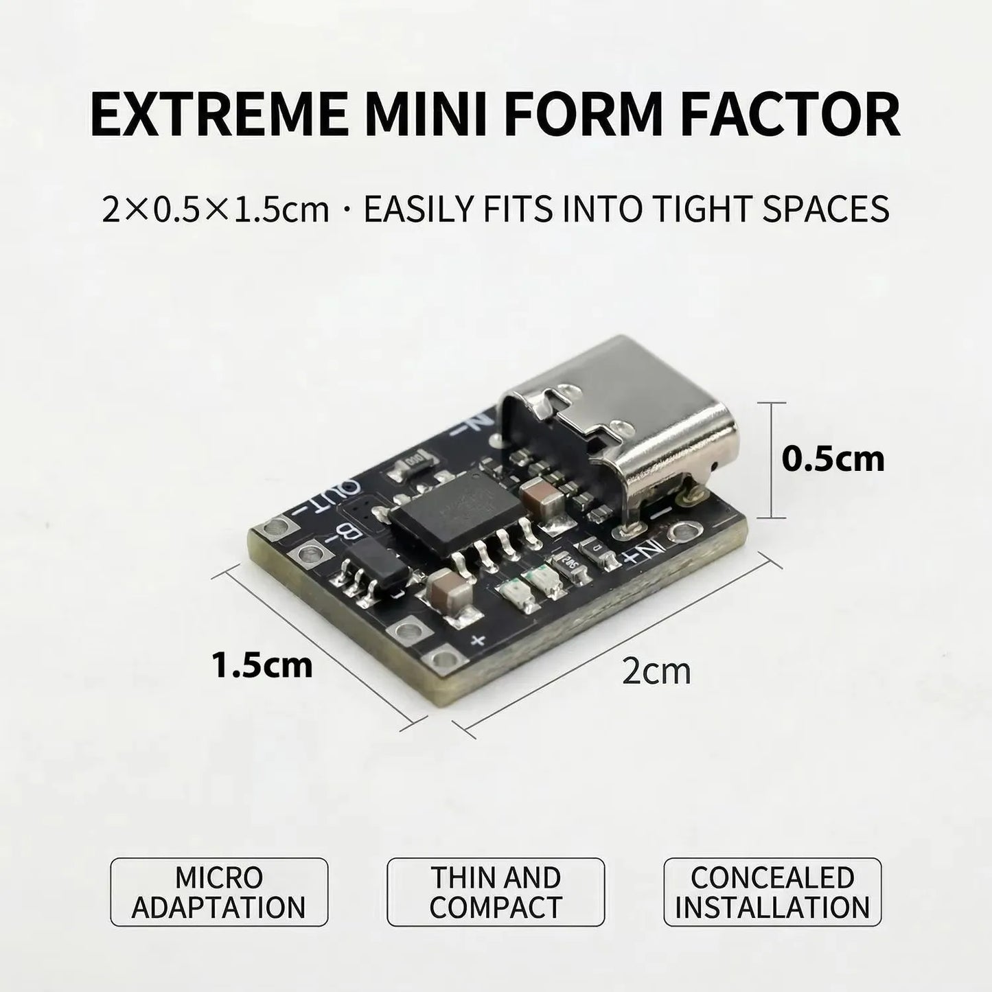 TP4056 3.7V Lithium Battery Charging Board - Type-C USB Li-ion Charger Module with Protection Circuit