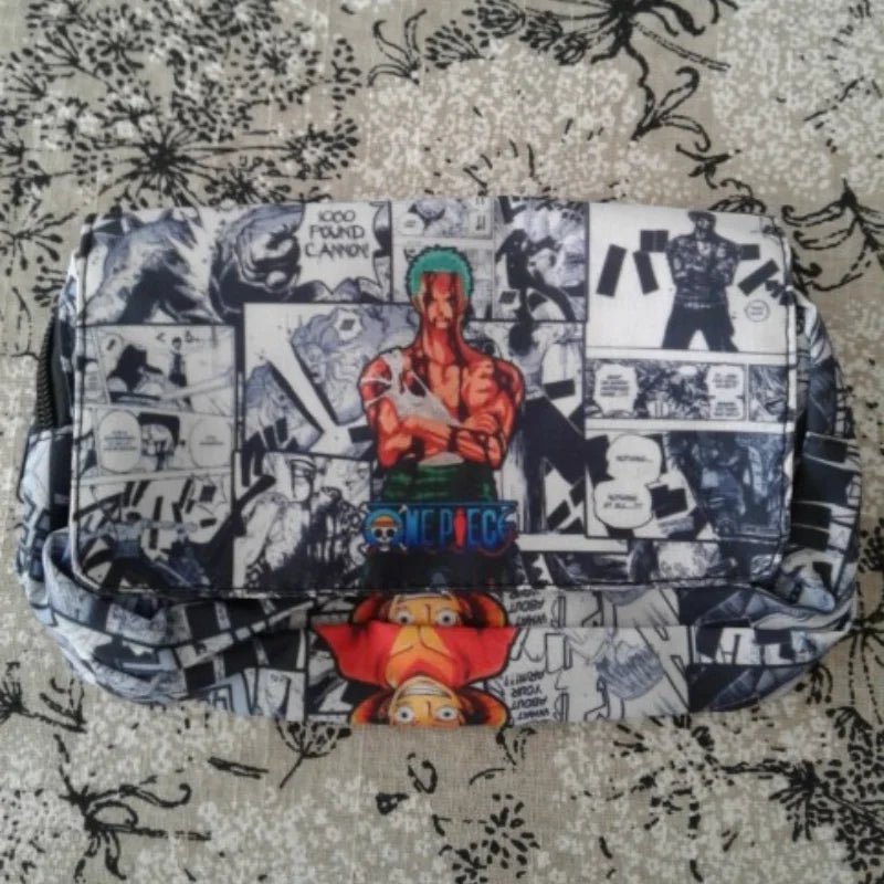 One Piece Pencil Case – Large Capacity Anime Pen Bag with Luffy & Zoro Print for Students & Gifts