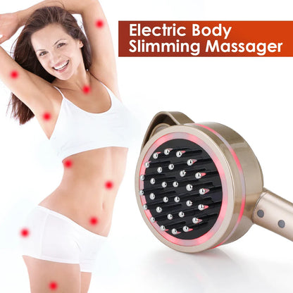 Electric Meridian Brush with Heating – Slimming Anti-Cellulite Fat Burner, Micro-Current Guasha Lymphatic Drainage Massage