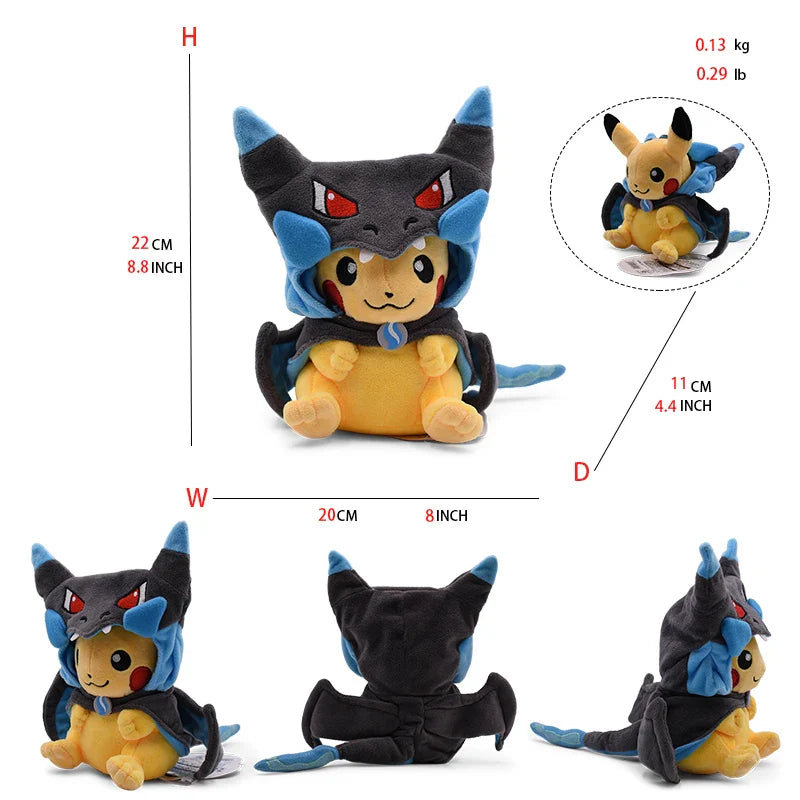 Cos Eevee Pikachu Cosplay Plush Toy – Lucario Stuffed Animal Doll, 20-30CM Cartoon Collectible Gift