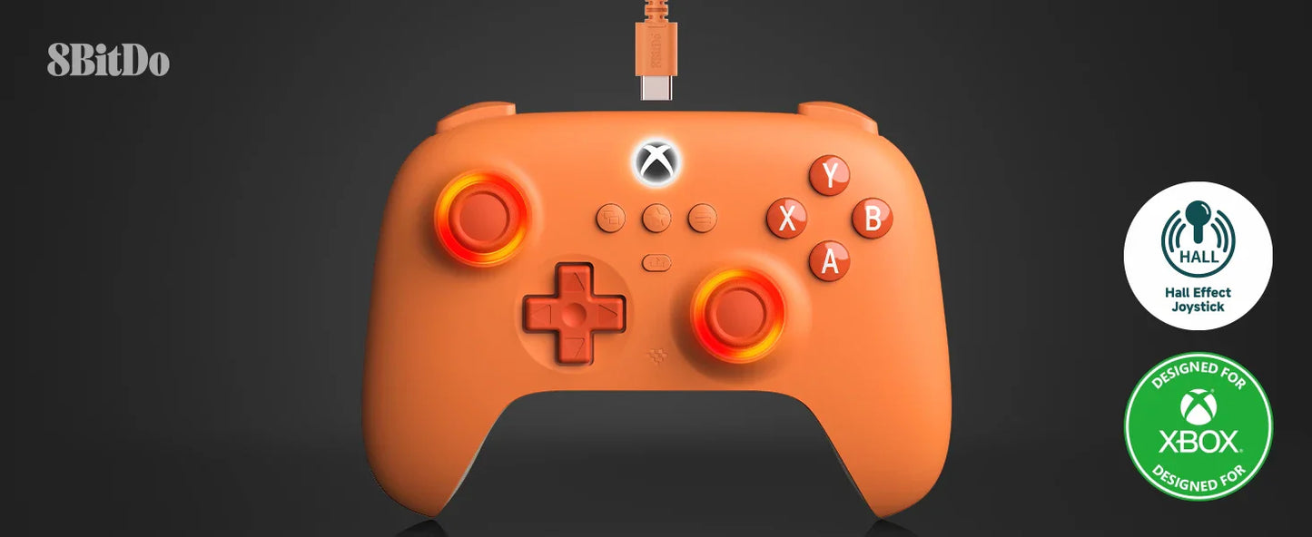 8BitDo Ultimate C Wired USB Gamepad with Hall Effect Joysticks for Xbox Series X/S, Xbox One, PC Windows 10/11