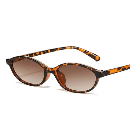 2024 Women’s Leopard Brown Sunglasses — Fashion Brand Small Frame Retro Oval Sun Glasses, Ladies Eyewear Shade