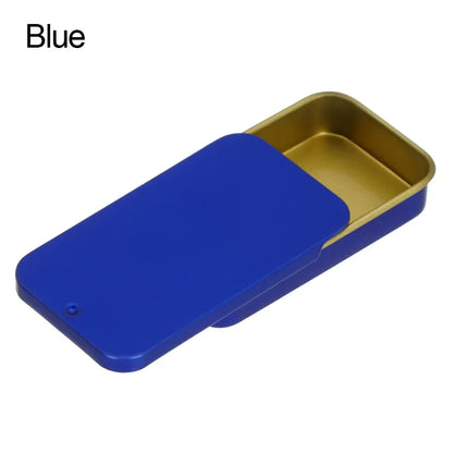 Metal Rectangular Mini Tin Box – Hinged Push-Top Candy, Pill & Small Storage Container