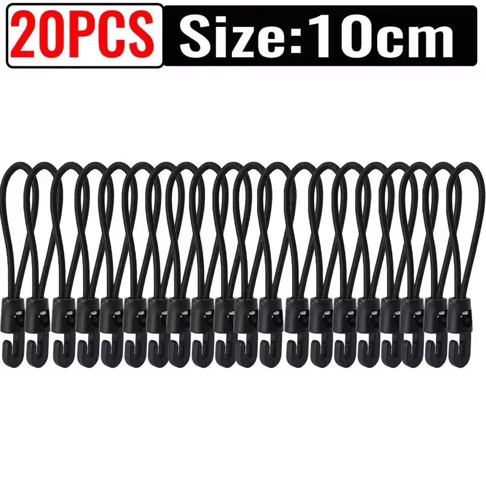 Elastic Nylon Bungee Cord Straps – Durable 10cm/15cm/25cm Fixing Bands for Flashlights, Maps & Outdoor Backpacking Gear (20/1pcs)