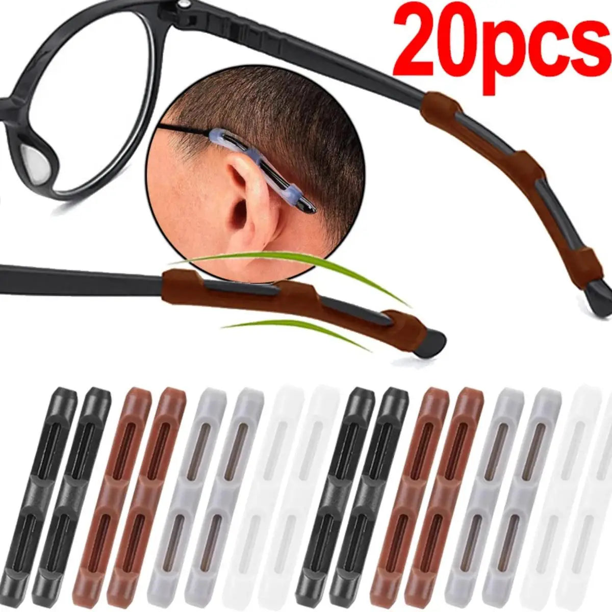 10/20pcs Anti-Slip Silicone Glasses Sleeve – Ear Hook & Frame Brackets for Secure Fit