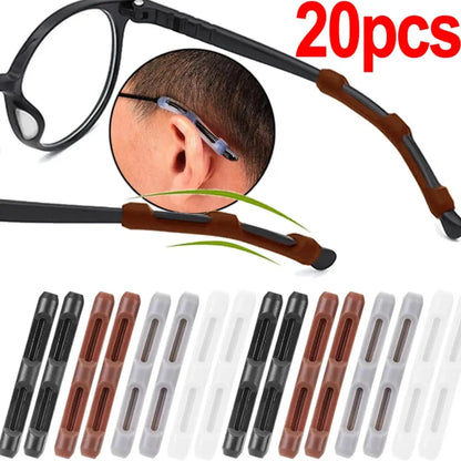 10/20pcs Anti-Slip Silicone Glasses Sleeves — Eyewear Ear Hook Protectors & Anti-Drop Accessories