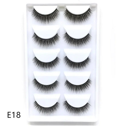 5 Pairs 3D Real Mink False Eyelashes – Soft Natural Look Eyelash Extensions for Makeup & Daily Wear
