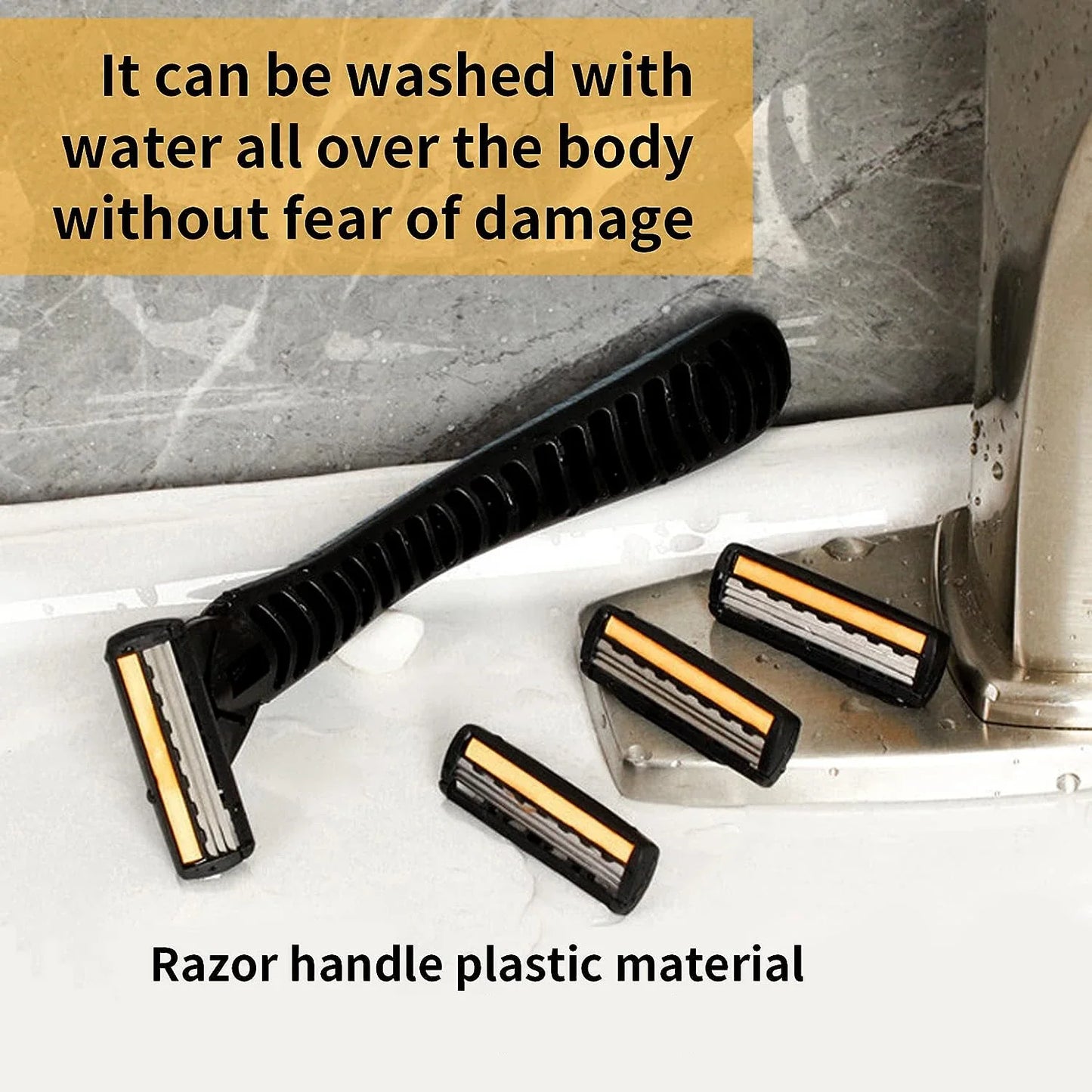 Premium 3-Layer Stainless Steel Safety Razor – Replaceable Blades for Smooth Shaving Men & Women