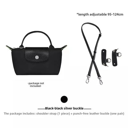 Leather Replacement Crossbody Bag Strap for Longchamp Mini — Earthy Color Shoulder Strap, No Punching Needed