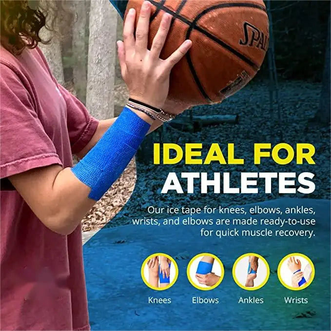 Self-Adhesive Ice Bandage: Instant Cooling Tape for Muscle Recovery - Compression Tape for Athletes and Adults