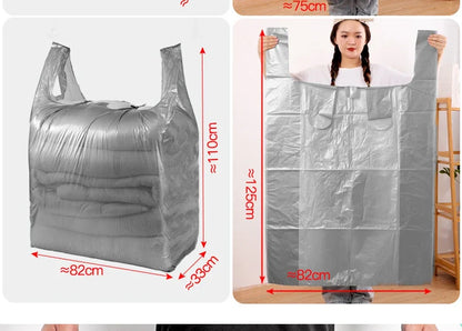 10PCS Large Capacity Thick Plastic Storage Bags — Moving & Packaging Bags for Clothes, Toys, Bedding & Blankets