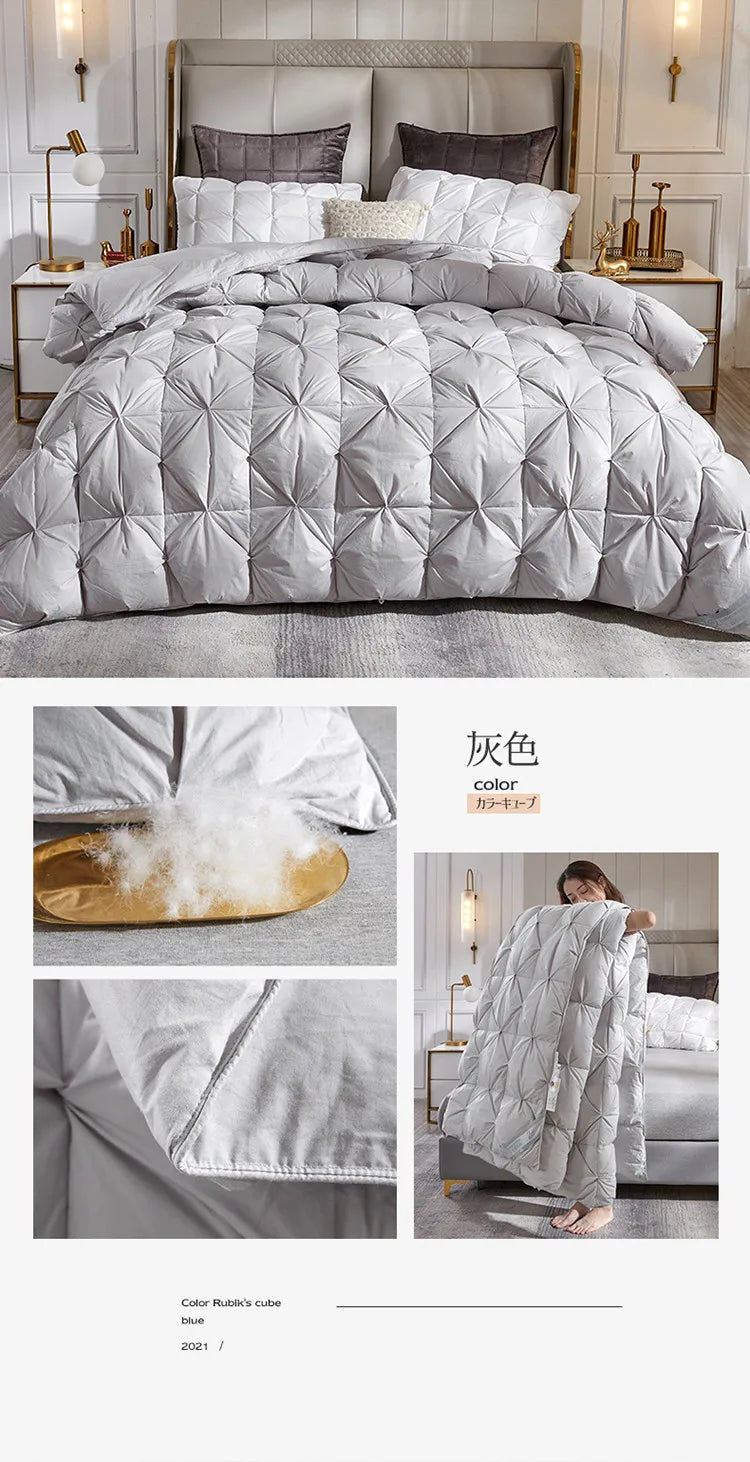 95% White Goose Down Duvet – Five-Star Hotel Quality, Warm Double or Single Goose Down Comforter