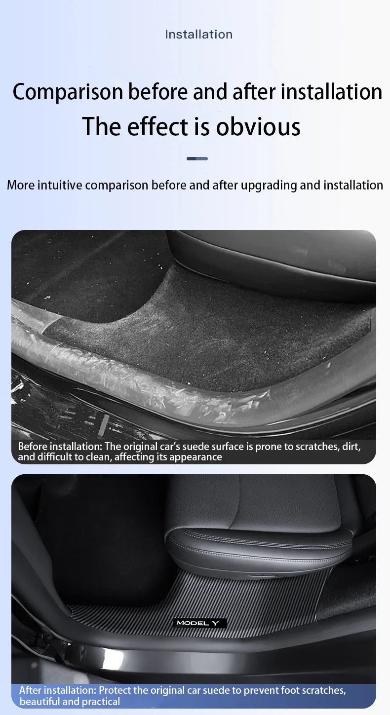 Tesla Model Y Juniper 2025+ Door Threshold Strips – ABS Anti-Scratch & Dirt-Resistant Interior Accessories for Front & Rear Doors