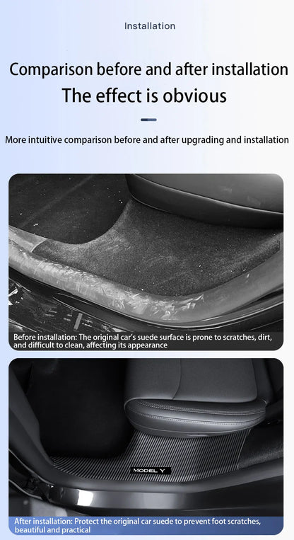 Tesla Model Y Juniper 2025+ Door Threshold Strips – ABS Anti-Scratch & Dirt-Resistant Interior Accessories for Front & Rear Doors