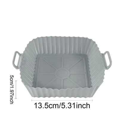 Reusable Silicone Air Fryer Liner Basket with Non-Stick Baking Tray & Pizza Pan for Kitchen Cooking