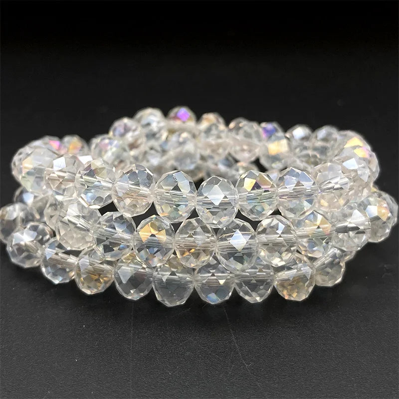 Faceted Crystal Glass Beads 2-8mm Loose Spacer Beads for DIY Jewelry Making Bracelets & Earrings