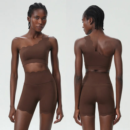 2PCS Women’s Seamless Yoga & Fitness Set – Sports Bra with Leggings & Gym Shorts Workout Outfit