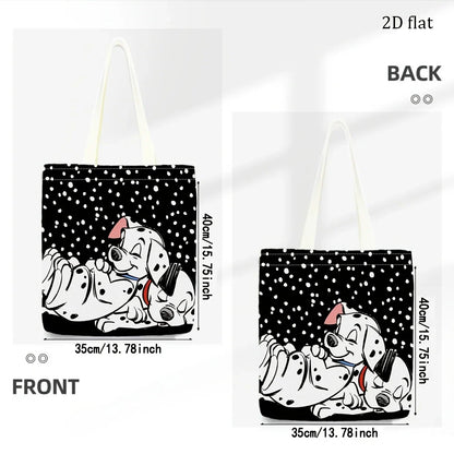 101 Dalmatians Polka Dot Tote Bag – Reusable Canvas Shopping Bag for Daily Use, Travel, School & Eco-Friendly Carry-All Handbag