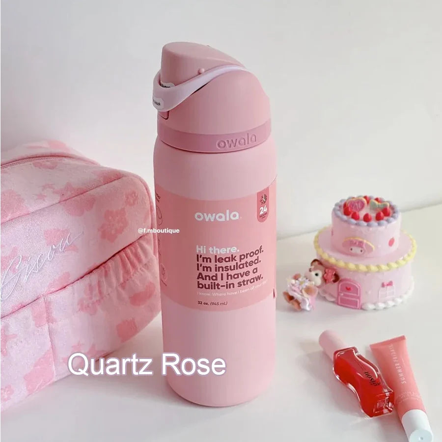 Owala Insulated Stainless Steel Water Bottle with Straw – BPA-Free Sports Bottle (24oz/32oz) for Travel