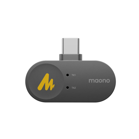 Maono Wave T5 Accessories – Wireless Lapel Microphone for Type-C & Lightning Phones, Camera Video Recording & Streaming