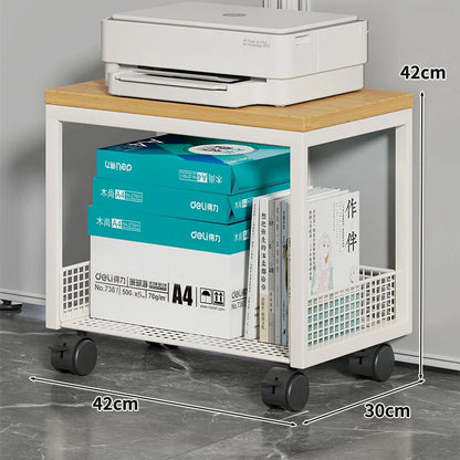 Freestanding Multi-Layer Printer Storage Stand – Desktop Copier Organizer Shelf & Office File Rack Display Cabinet