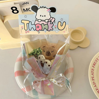 Sanrio Mini Doll Bouquet – Hello Kitty, Kuromi & Melody Plush Dolls Holding Flowers, Kawaii Valentine & Birthday Gift for Friends