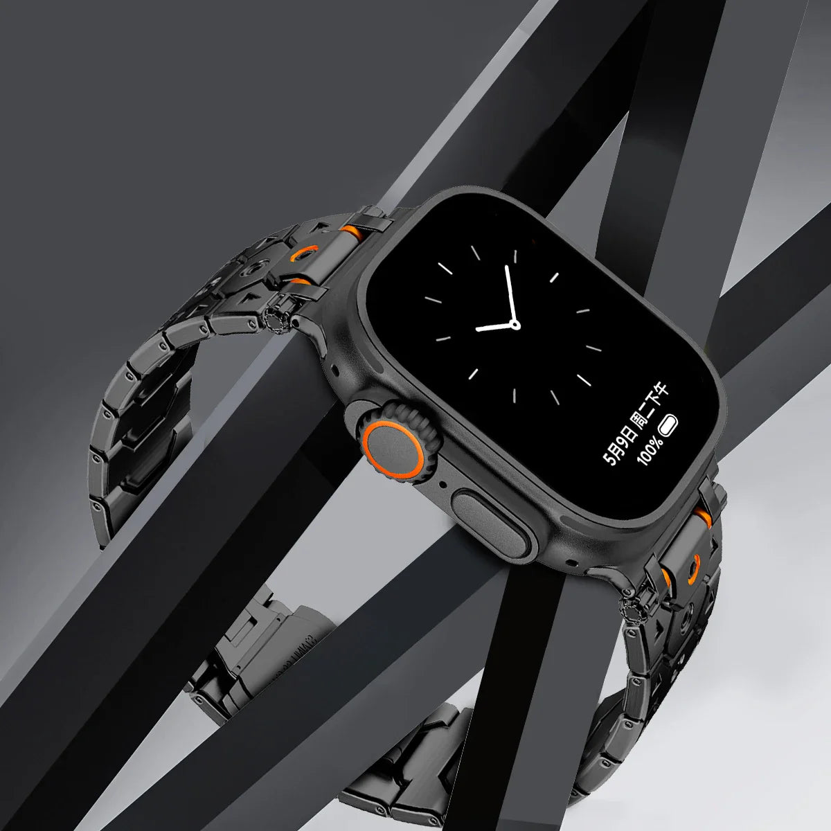 Luxury Titanium Metal Strap for Apple Watch — Stainless Steel Bracelet for Series 5-10 Ultra 2 (42mm-49mm)