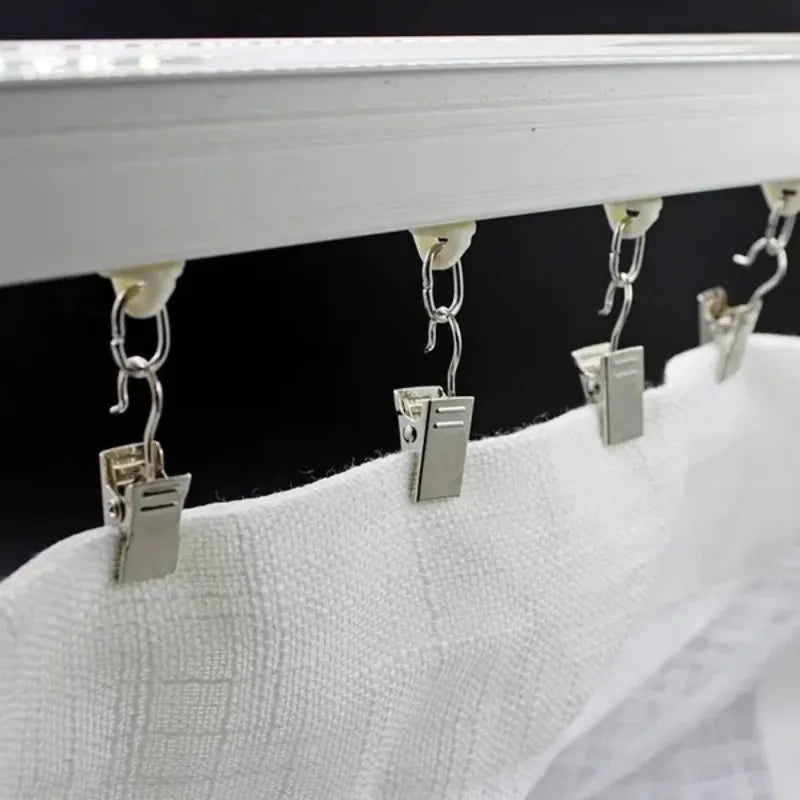 50/10Pcs Curtain Clips with Hooks - Sturdy Iron Drapery Hooks, Durable Window Curtain Photo Clips, Home Window Accessories