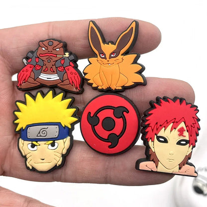 20Pcs Naruto Anime Shoe Charms – Kawaii PVC Badges for Sandals, DIY Accessories & Kids Christmas Gift