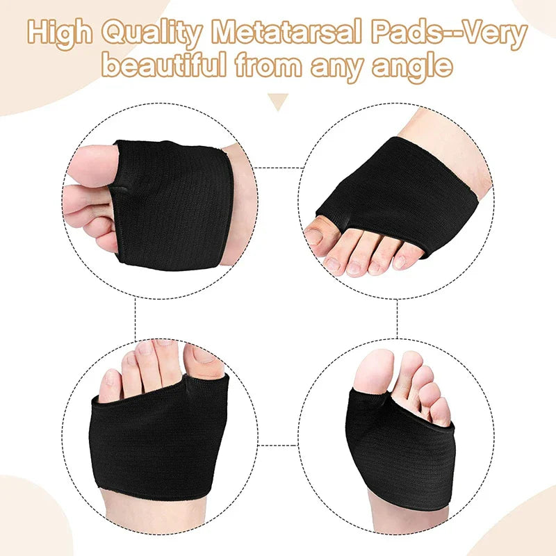 Metatarsal Pads 2pcs: Forefoot Gel Insoles for Ball of Foot Pain Relief - Soft Cushion Support for Women and Men