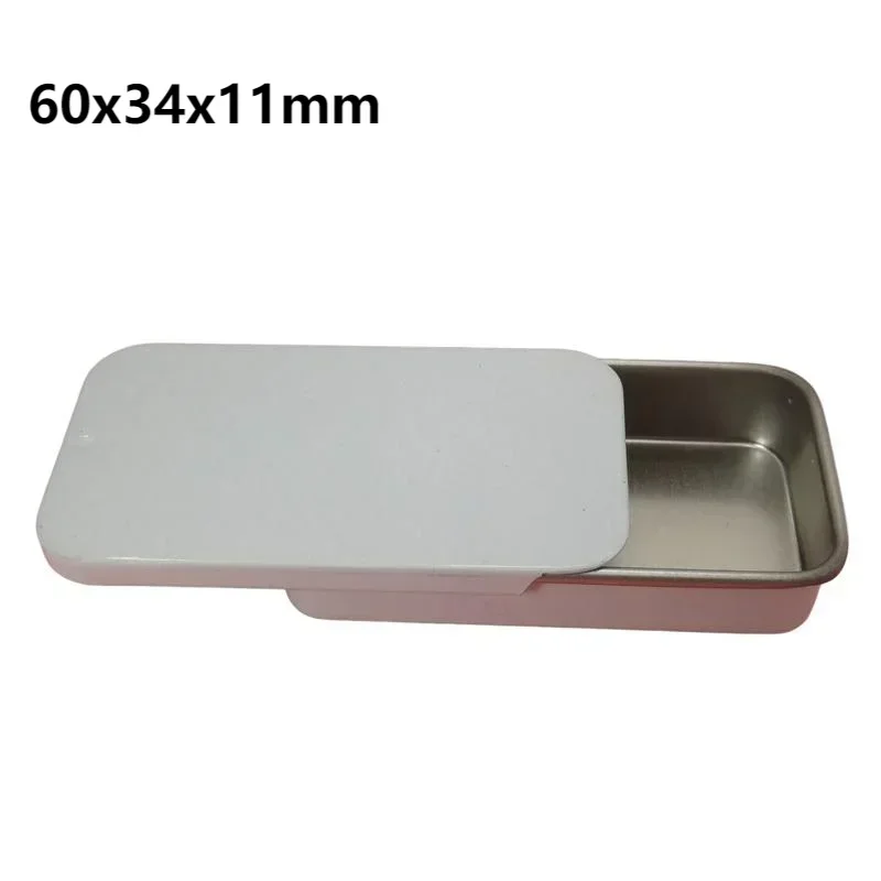 Metal Rectangular Tin Storage Box – Portable Slide-Cover Organizer for Candy, Pills & Small Items, Empty Tinplate Container