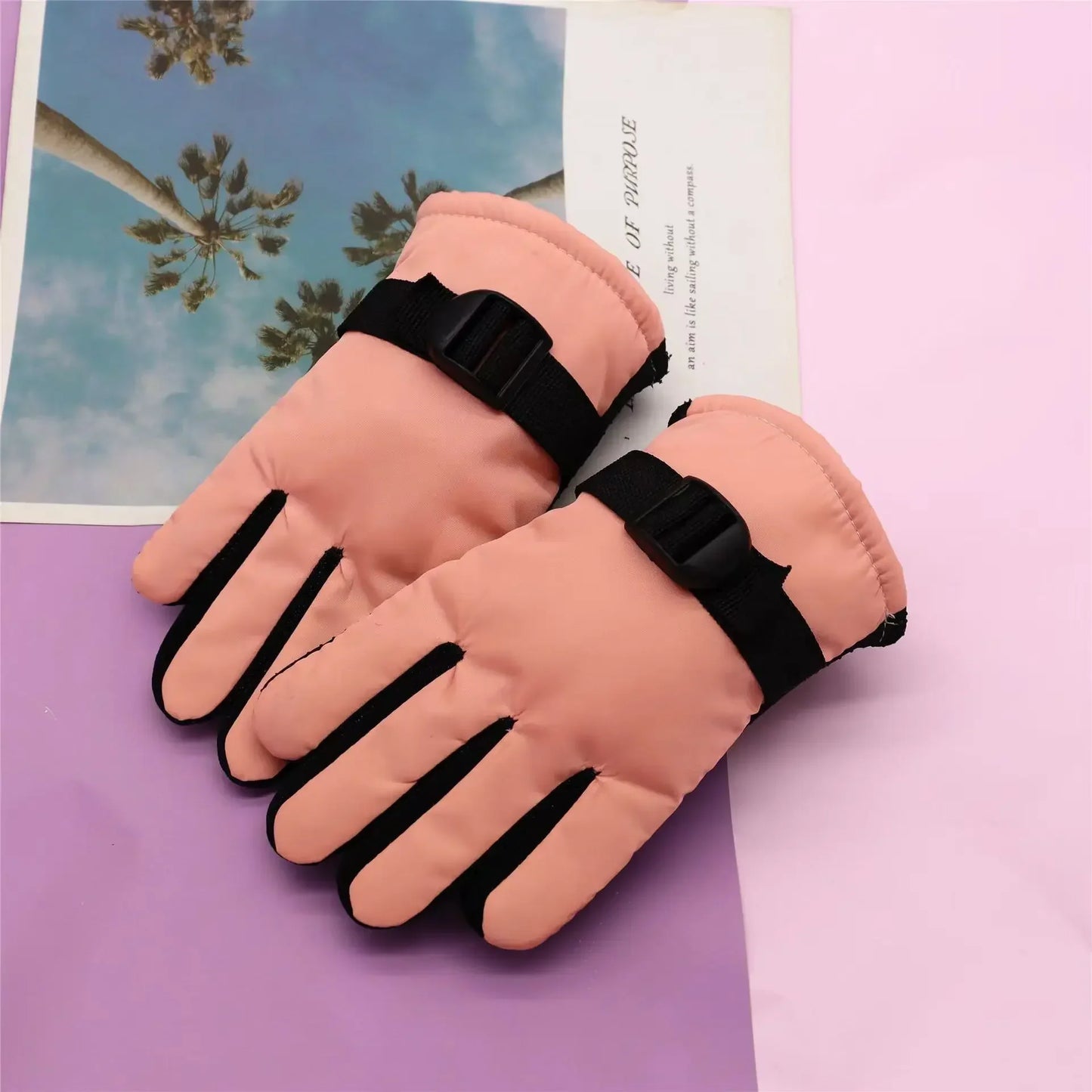 Kids Waterproof Winter Gloves – Full Finger Thermal Snow Mittens for Boys & Girls Aged 3-13