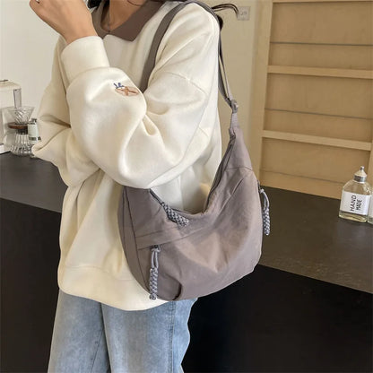 New Nylon Fabric Shoulder Bag – High Capacity Women's Crossbody Messenger Bag, Versatile & Leisure Hobo