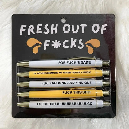 Push Button Motivational Pen – "Badass" Themed Creative Plastic Signature Pen | Funny Stationery for School