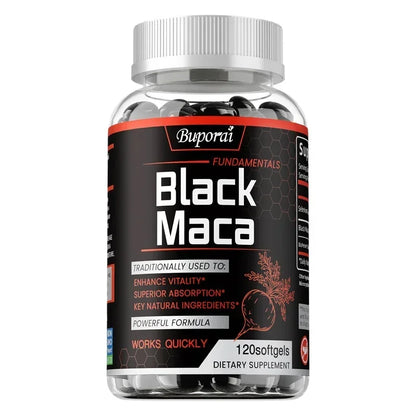 Black Maca Supplement – Natural Energizer for Performance, Energy, Endurance, Muscle Mass & Hormone Balance