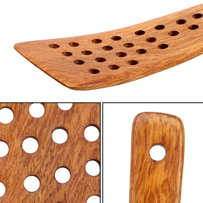Frying Steak Shovel — Non-Stick Pan Wooden Spatula with 24 Holes, Kitchen Cooking Tool and Accessories