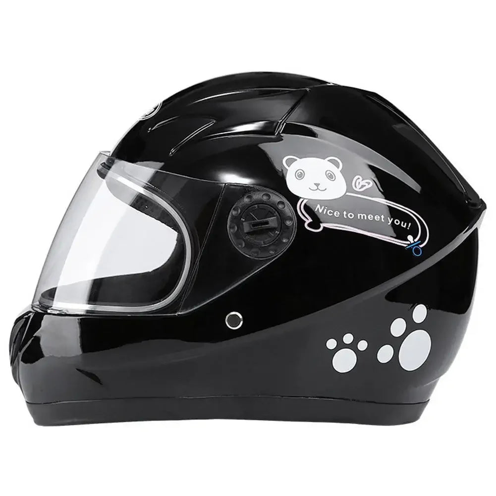 New Cute Children’s Full Face Helmet – Safety Bike & Motorcycle Helmet for Kids, Adjustable for Outdoor Sports, Four Seasons Protection