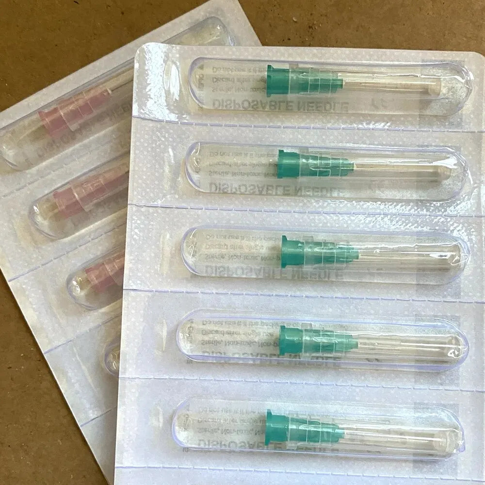 32G Disposable Syringes with Superfine 4/6/13mm Needles - Painless Teeth Irrigator & Eyelid Beauty Tool